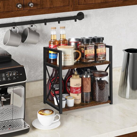 Coffee Bar Accessories Organizer, Spice Rack Organizer, Kitchen Counter Shelf - Picture 2 of 7